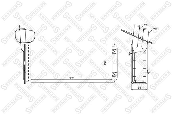 1035020SX Stellox Радиатор отопителя салона