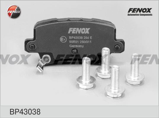 Fenox BP43038 Гальмівні колодки, комплект BP43038: Приваблива ціна - Купити в Україні на EXIST.UA!
