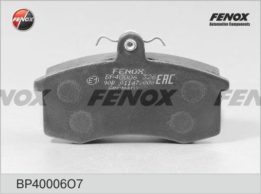 Fenox BP40006O7 Гальмівні колодки, комплект BP40006O7: Купити в Україні - Добра ціна на EXIST.UA!