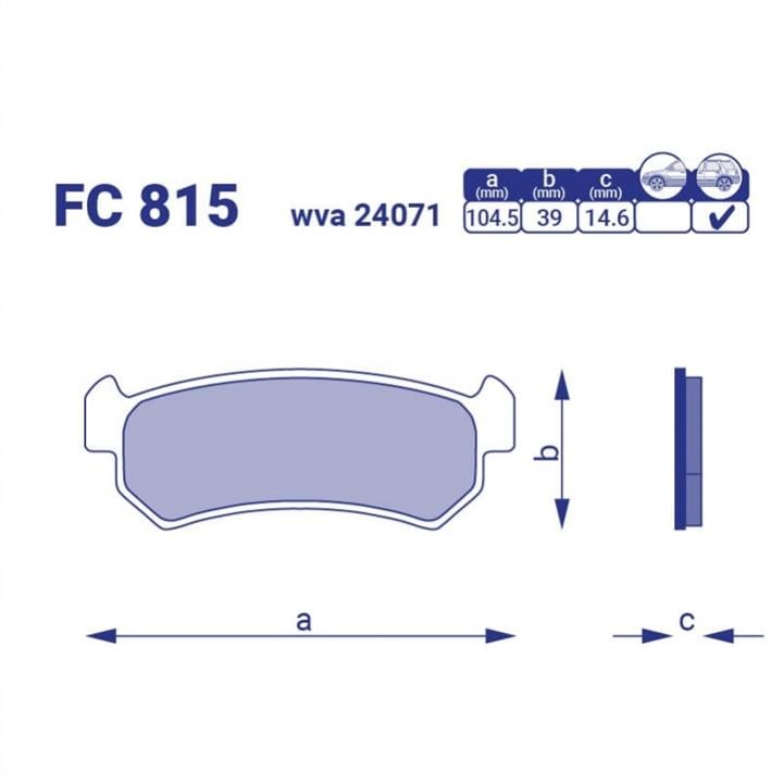 Frico FC 815 Гальмівні колодки, комплект FC815: Купити в Україні - Добра ціна на EXIST.UA!