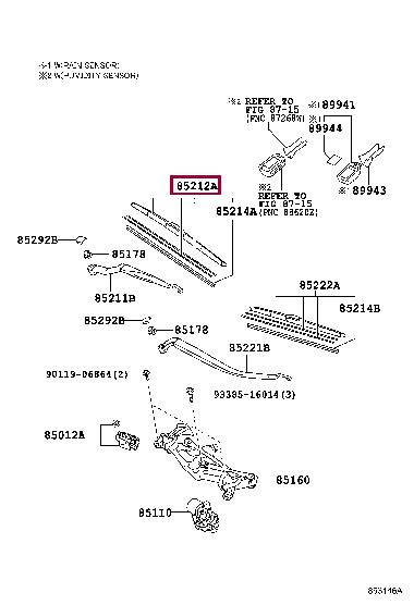 Toyota 8521276010 Щітка склоочисника 8521276010: Приваблива ціна - Купити в Україні на EXIST.UA! 8521276010 Toyota Щітка склоочисника