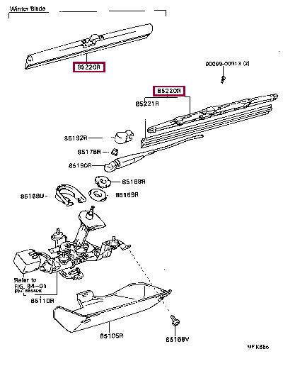 Toyota 85242-24010 Щетка стеклоочистителя 8524224010: Отличная цена - Купить в Украине на EXIST.UA! 8524224010 Toyota Щетка стеклоочистителя