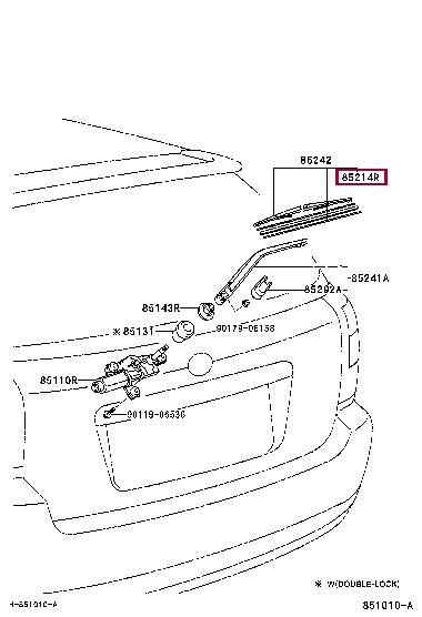 8521402120 Toyota Щетка стеклоочистителя каркасная задняя 350 мм (14")