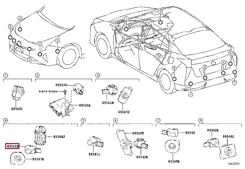8934148040A3 Toyota Датчик парковки