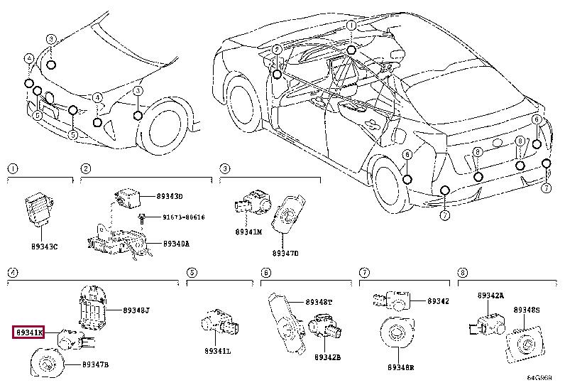 8934148040E2 Toyota Датчик парковки