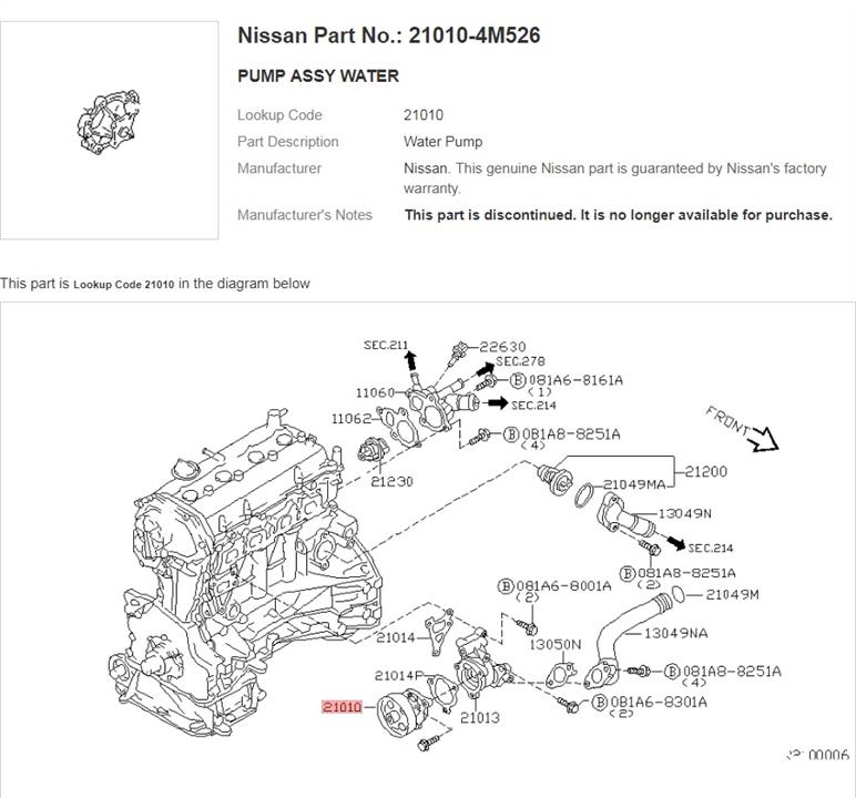 Купити Nissan 21010-4M526 за низькою ціною в Україні!