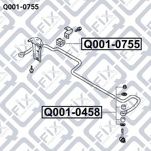 Втулка стабилизатора заднего Q-fix Q001-0755