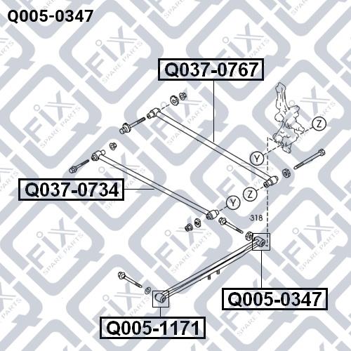 Сайлентблок задней продольной тяги Q-fix Q005-0347