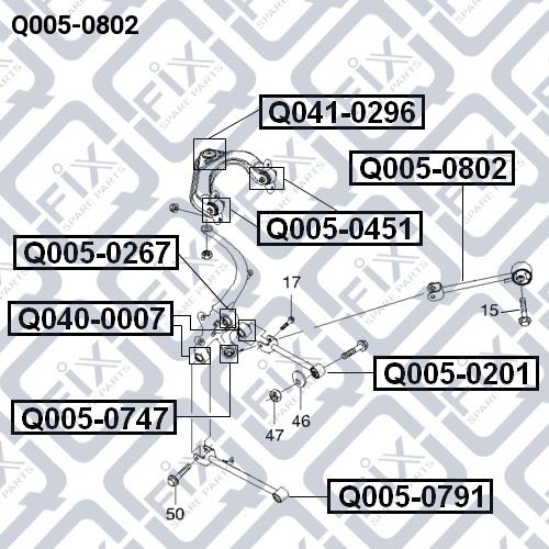 Сайлентблок задней продольной тяги Q-fix Q005-0802