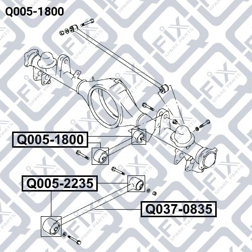 Сайлентблок заднего продольного рычага Q-fix Q005-1800
