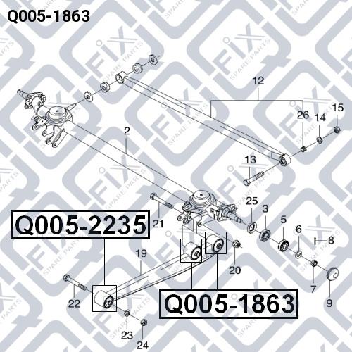 Сайлентблок заднего продольного рычага Q-fix Q005-1863