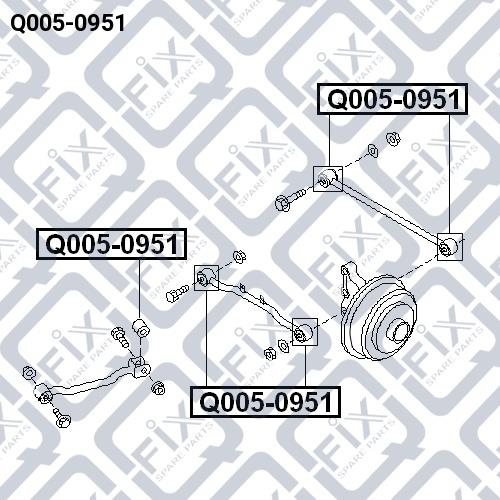 Сайлентблок заднего поперечного рычага Q-fix Q005-0951