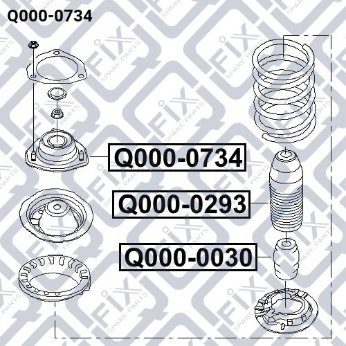 Опора заднего амортизатора Q-fix Q000-0734