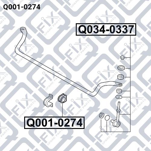 Втулка стабилизатора переднего Q-fix Q001-0274
