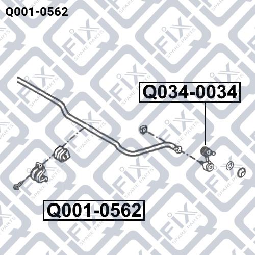Втулка стабилизатора заднего Q-fix Q001-0562
