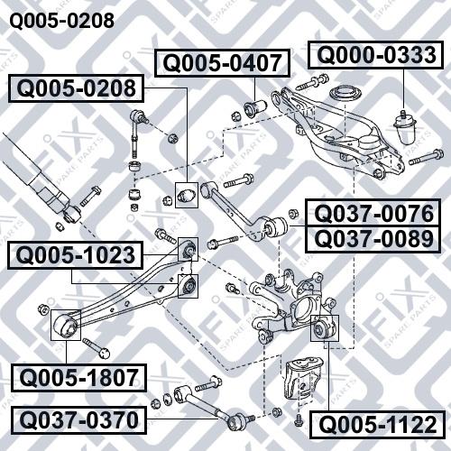 Сайлентблок задней поперечной тяги Q-fix Q005-0208
