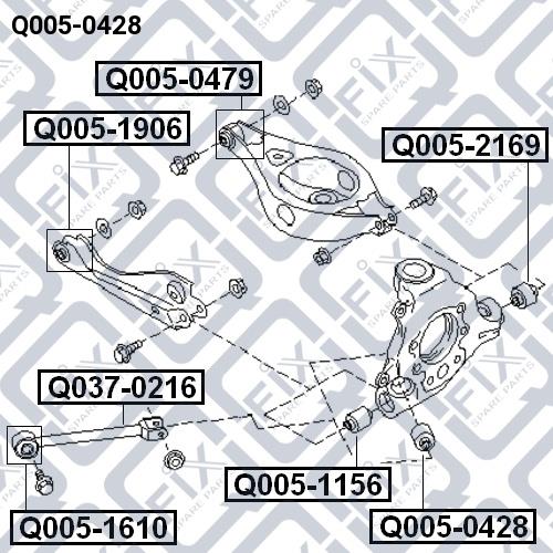 Сайлентблок задней цапфы Q-fix Q005-0428