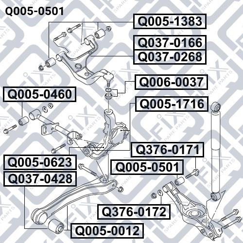 Сайлентблок заднего поперечного рычага Q-fix Q005-0501
