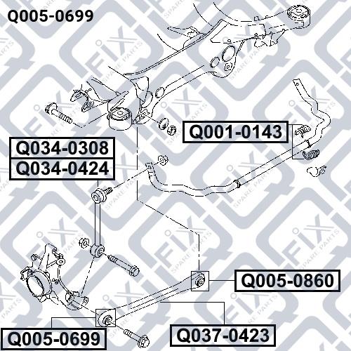 Сайлентблок заднего поперечного рычага Q-fix Q005-0699