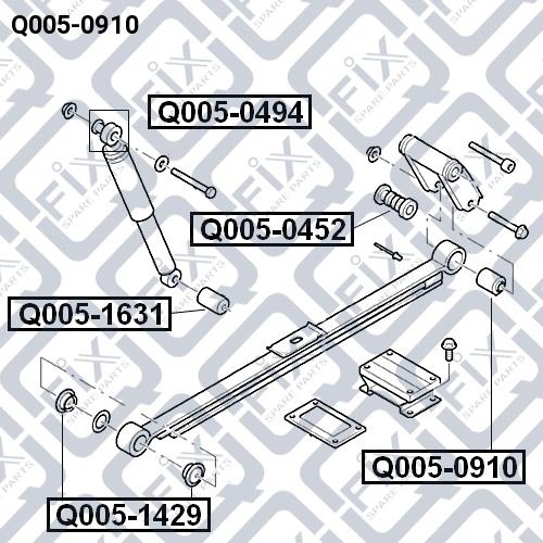 Сайлентблок задней рессоры Q-fix Q005-0910