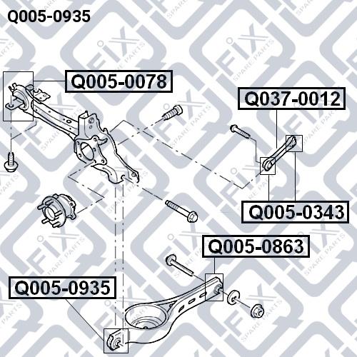 Сайлентблок заднего продольного рычага Q-fix Q005-0935