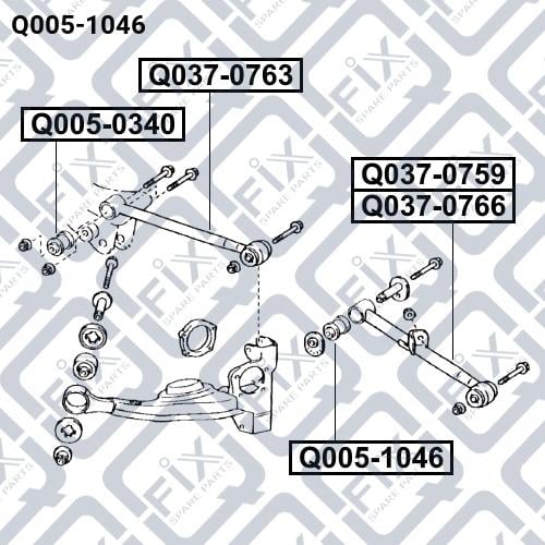 Сайлентблок задней поперечной тяги Q-fix Q005-1046