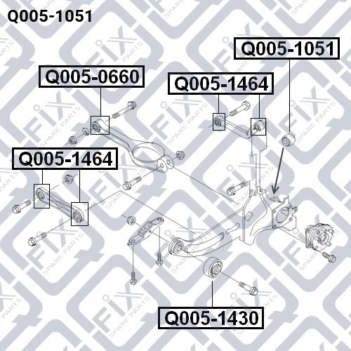 Сайлентблок заднего продольного рычага Q-fix Q005-1051