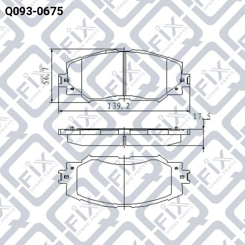 Тормозные колодки дисковые, комплект Q-fix Q093-0675
