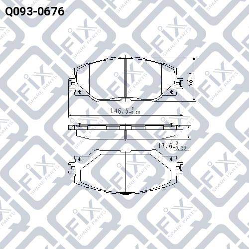 Тормозные колодки дисковые, комплект Q-fix Q093-0676