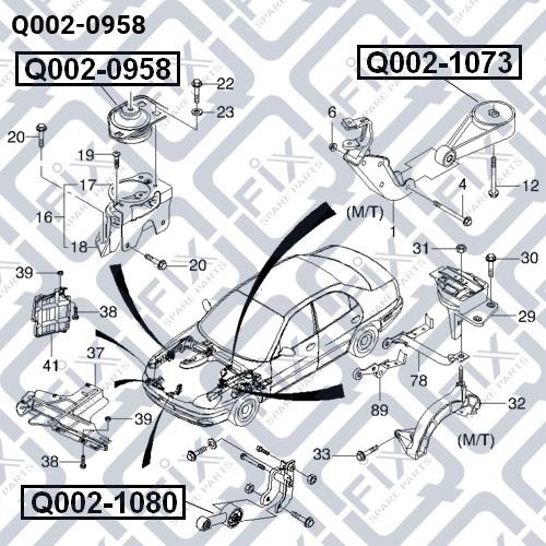 Подушка двигуна права Q-fix Q002-0958
