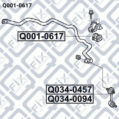 Втулка стабилизатора переднего Q-fix Q001-0617