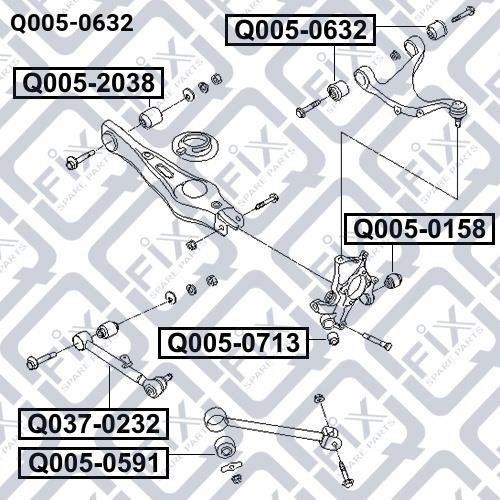 Сайлентблок заднего верхнего рычага Q-fix Q005-0632