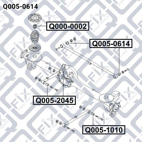 Сайлентблок задней поперечной тяги Q-fix Q005-0614