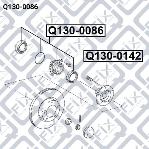 Подшипник ступицы колеса переднего Q-fix Q130-0086