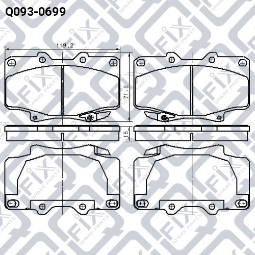 Тормозные колодки дисковые, комплект Q-fix Q093-0699
