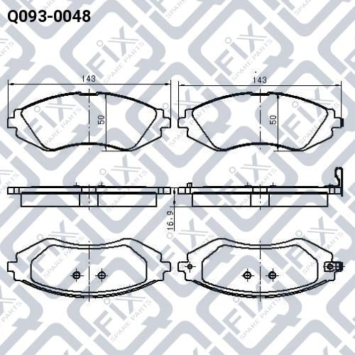 Тормозные колодки дисковые, комплект Q-fix Q093-0048