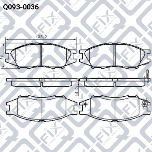 Тормозные колодки дисковые, комплект Q-fix Q093-0036