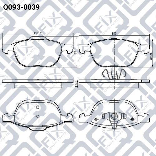 Тормозные колодки дисковые, комплект Q-fix Q093-0039