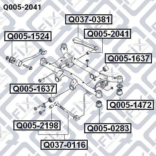 Сайлентблок задней поперечной тяги Q-fix Q005-2041