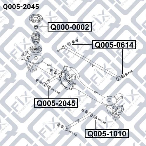 Сайлентблок задней продольной тяги Q-fix Q005-2045