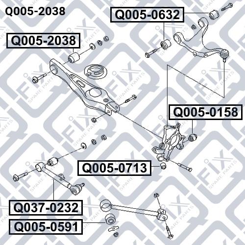 Сайлентблок заднего нижнего рычага Q-fix Q005-2038