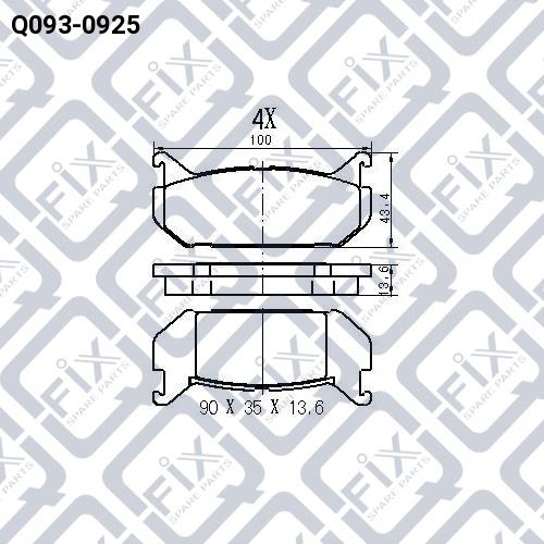 Тормозные колодки дисковые, комплект Q-fix Q093-0925