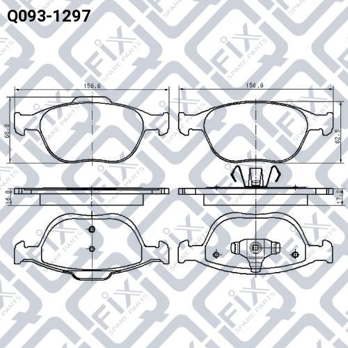 Гальмівні колодки, комплект Q-fix Q093-1297