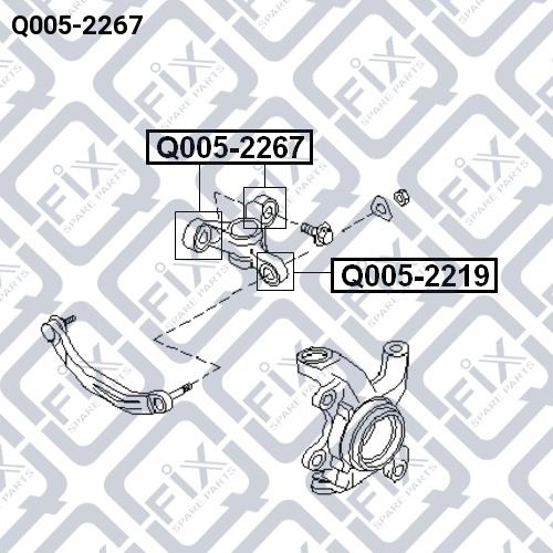 Сайлентблок переднего поворотного кулака Q-fix Q005-2267