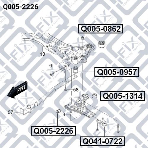 Сайлентблок переднего нижнего рычага Q-fix Q005-2226