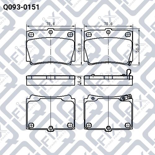 Тормозные колодки дисковые, комплект Q-fix Q093-0151
