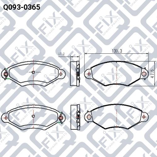 Тормозные колодки дисковые, комплект Q-fix Q093-0365