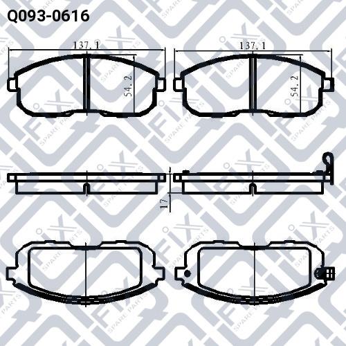 Тормозные колодки дисковые, комплект Q-fix Q093-0616