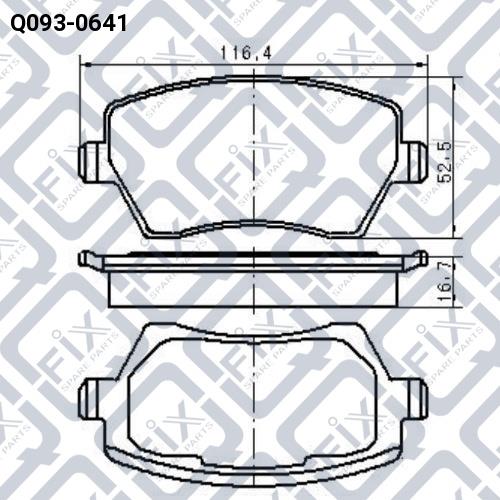 Тормозные колодки дисковые, комплект Q-fix Q093-0641
