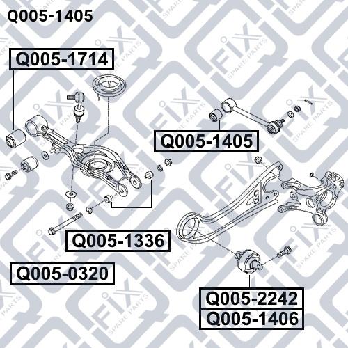 Сайлентблок заднего поперечного рычага Q-fix Q005-1405